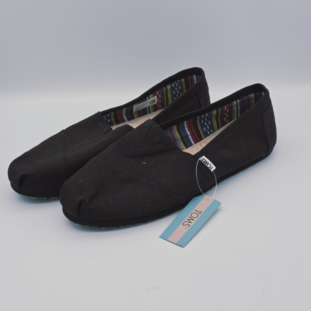Toms WMN Women Alpargata Black Canvas 12 NWT Slip on